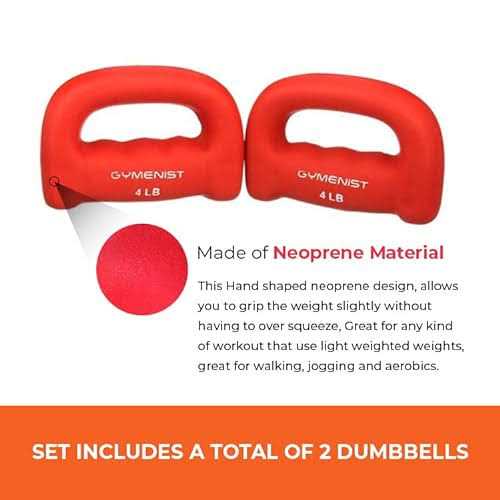 Gymenist Set Of 2 Hand Shaped Neoprene Exercise Workout Jogging Walking Cardio Dumbbells Pair - Image 5