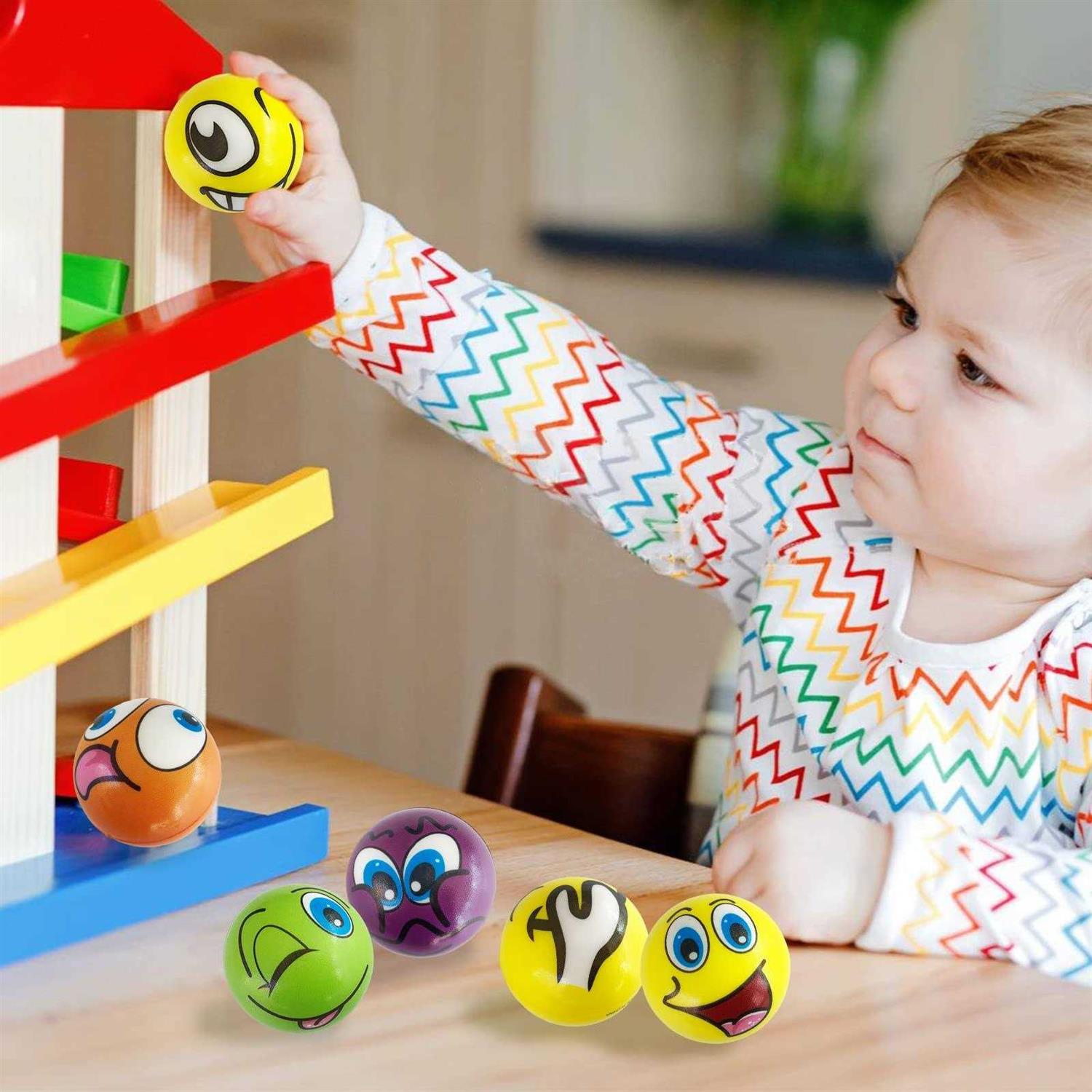 30 Pcs Face Stress Balls,2.5 Inch Funny Face Squeeze Balls,Emotion Squeeze Foam Balls,Foam Balls for Hand Wrist Stress Reliefs Finger Exercise - Image 3