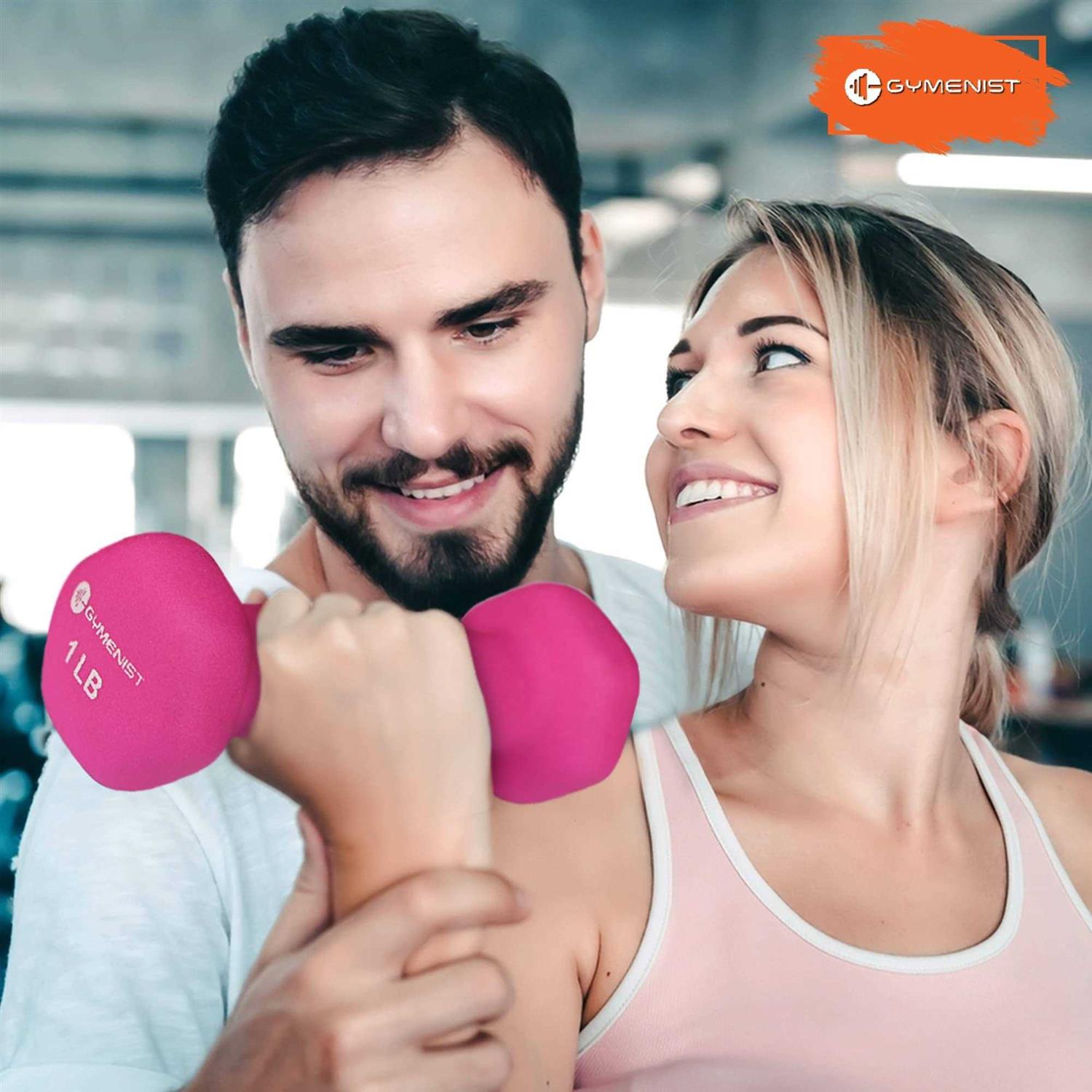 GYMENIST Pair of Dumbbells Set of 2 Soft Non Slip Grip Dumbbells Pair Covered with Neoprene - Image 5