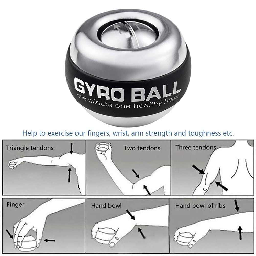 Gozato Auto-Start Wrist Power Gyro Ball, Wrist Strengthener and Forearm Exerciser for Stronger Arm Fingers Wrist Bones and Muscle with Led Lights - Image 3
