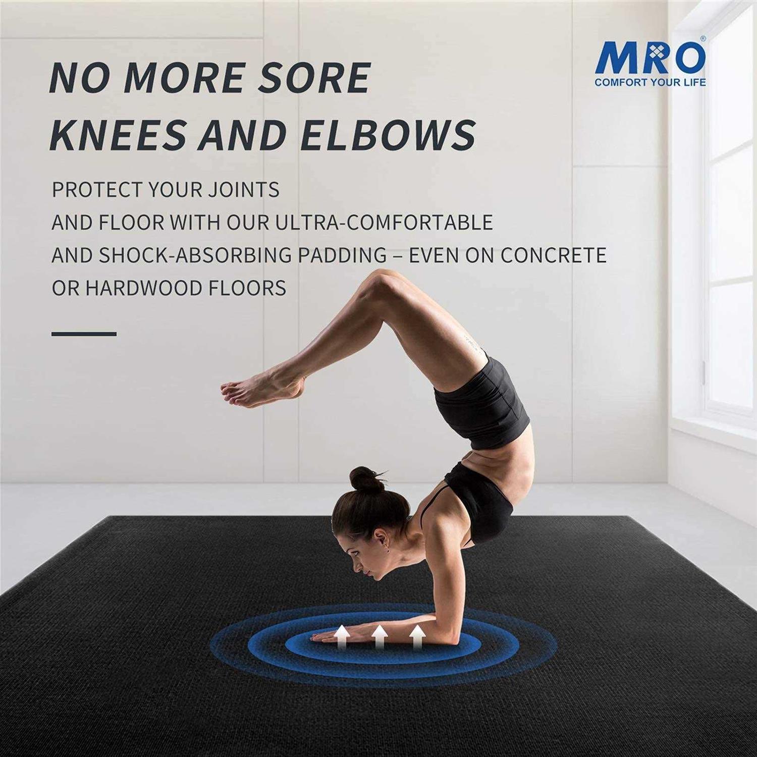 MRO Premium Large Yoga Mat Extra Wide and Exercise Mats for Home Gym Workout Women and Men - Image 4