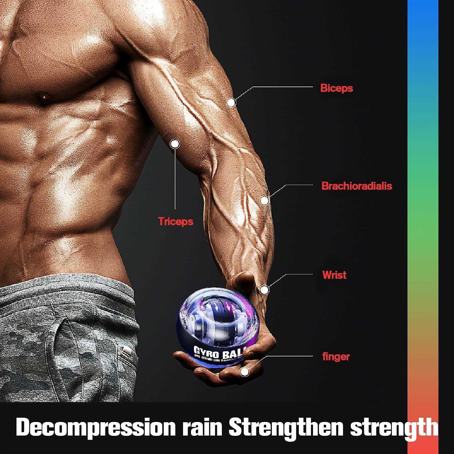 JIN BD Wrist Trainer/Strengthener Gyro Ball Auto-Start Gyroscopic Forearm Exerciser for Strengthen Arms, Fingers, Wrist Bones and Muscles - Image 3