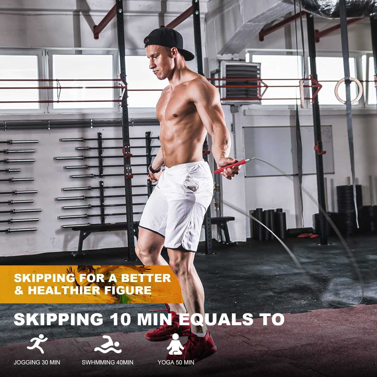 LIFEEZY Jump Rope High Speed Weighted Jump Rope Premium Quality Tangle-Free - Image 3