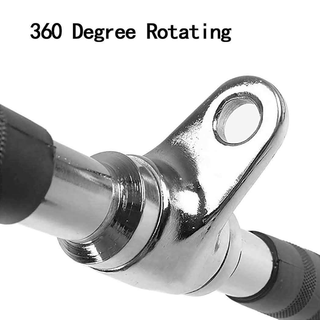 Lat Bar Cable Machine Attachment, Curl Pulldown Bar with Full Rotation and Rubber Handle for Gym - Image 3