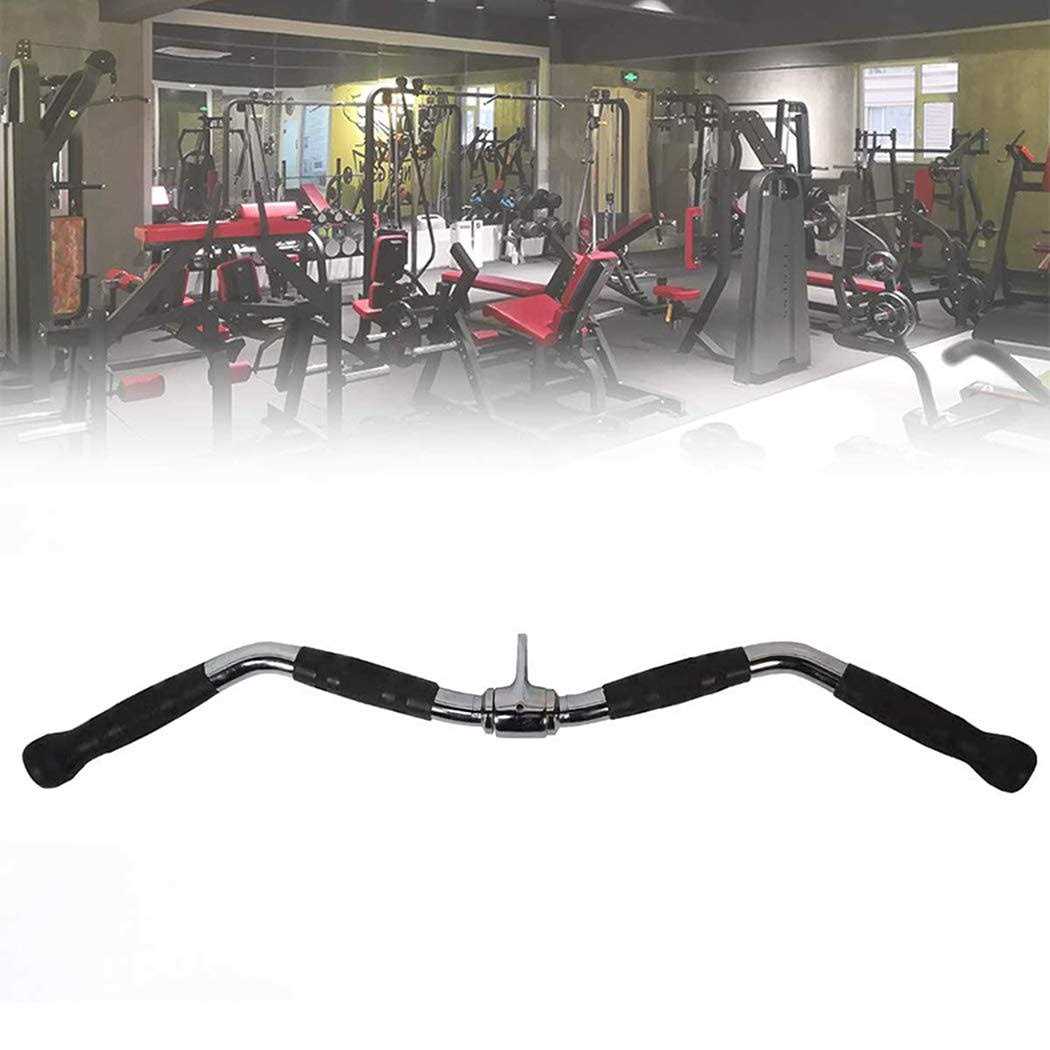 Lat Bar Cable Machine Attachment, Curl Pulldown Bar with Full Rotation and Rubber Handle for Gym - Image 4