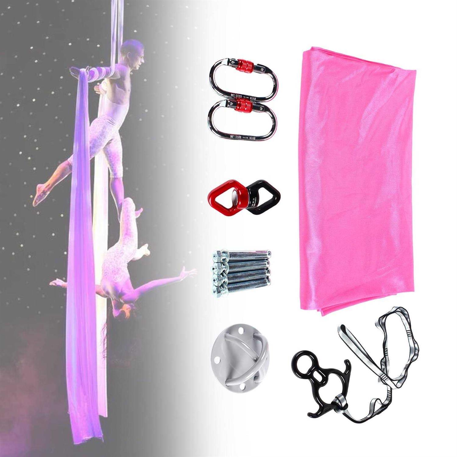 Qiucenmium Aerial Silks Aerial Hammock Aerial Yoga Hammock 9.2 * 9.2FT Silks for Gymnastics Can Support 400kg Sling - Image 5